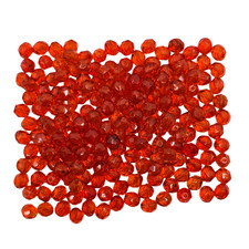 Czech Vintage Orange Round Faceted Glass Beads 120grams 8mm