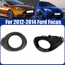 Pair Matte Black Front Bumper Fog Light Cover Bezels For 2012-2014 Ford Focus