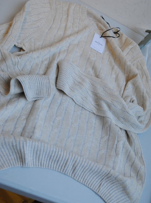 GRAN SASSO PULLOVER BAUMWOLLGARN + LEINEN ZÖPFE 270,00 KARTON GS-B2A2 GR 54