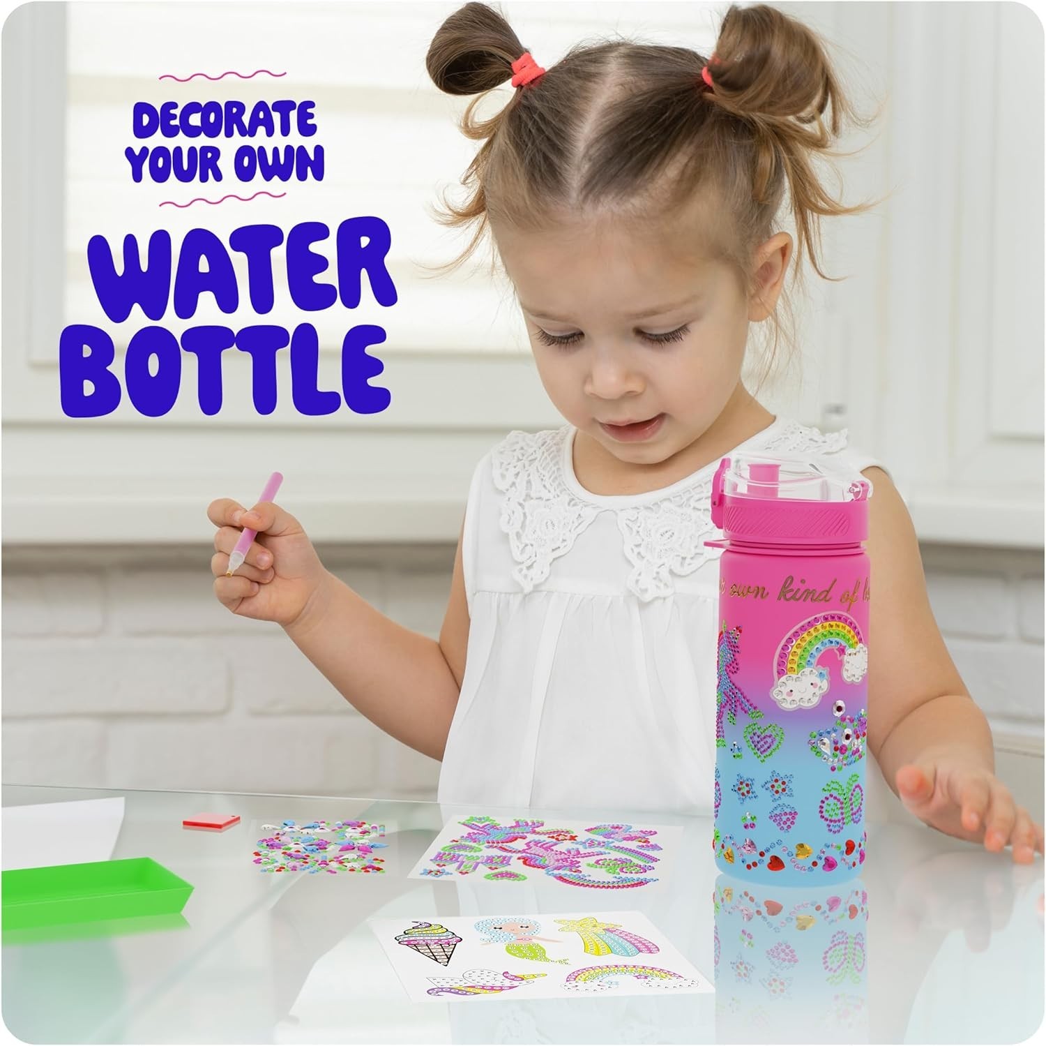 Magical Customizable Unicorn Water Bottle Kit for Ages 4-8 &ndash; Perfect Gift