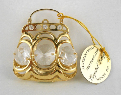 Mascot Inc Crystal Delight 24K Gold Plated Purse Ornament Austrian Crystal
