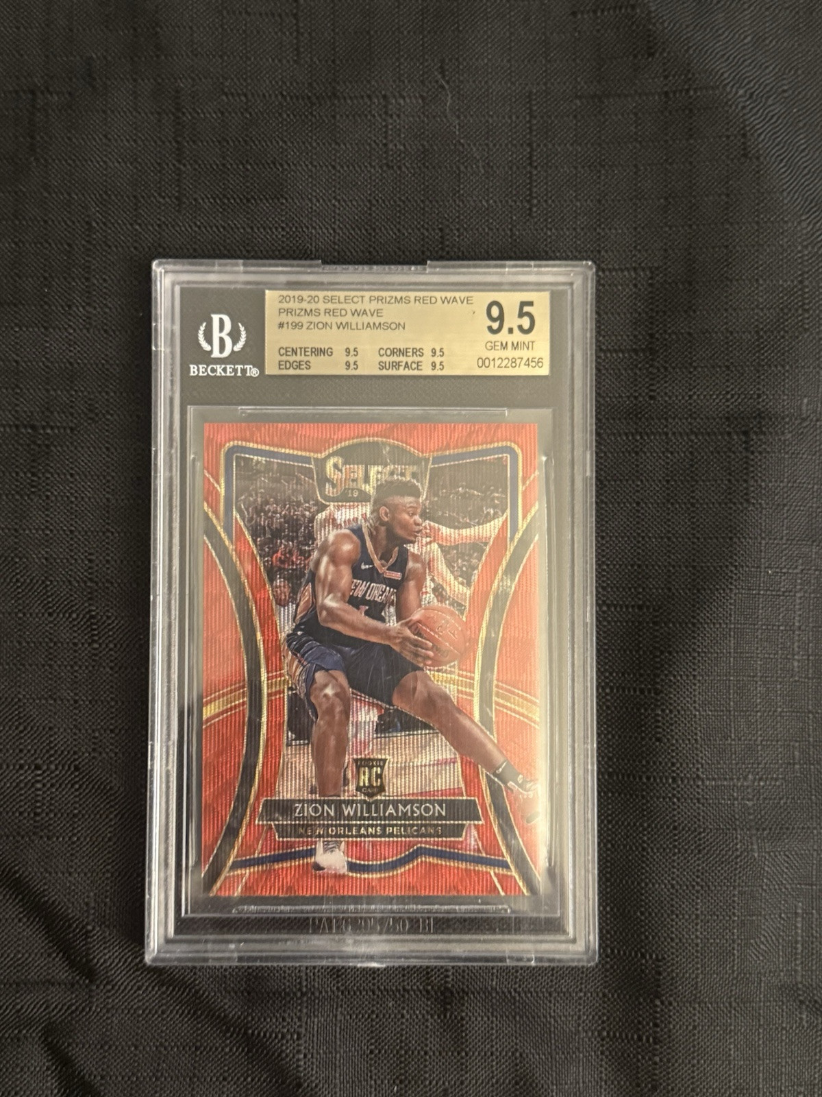 2019-20 Select Prizm Red Wave Zion Williamson #199 Bgs 9.5 gem mint