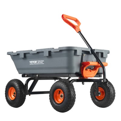 VEVOR Poly Garden Dump Cart Heavy-duty Yard Carts and Wagons 800 lbs 10'' Tires