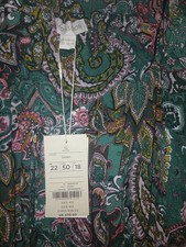 Image of BNWT Monsoon boho style dress size 22 green floral paisley multi fabric RRP £75