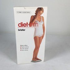 Vtg Sears Diet-Trim Briefer Body Shaper Girdle Firm Control White Size 40B New