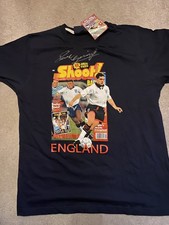 Paul  &ldquo;Gazza&rdquo; Gascoigne Signed England Shoot Official T - Shirt  Retro Vintage