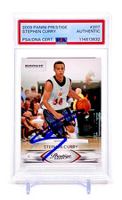 STEPHEN CURRY SIGNED 2009-10 PANINI PRESTIGE ROOKIE CARD #207 RC AUTO PSA/DNA