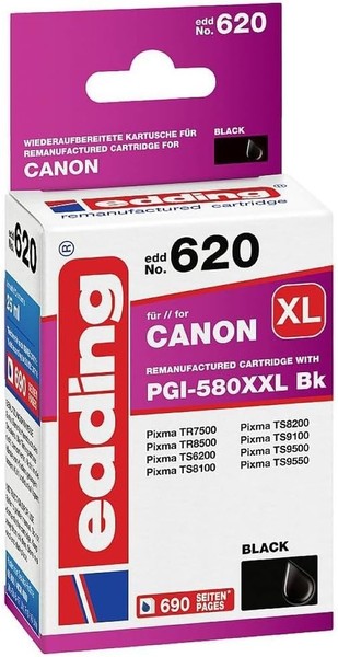 Edding Tintenpatrone Ersetzt Canon PGI-580XXLBK Schwarz EDD-620-image