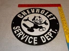 VINTAGE CHEVROLET SERVICE DEPARTMENT FELIX THE CAT 11 3/4" PORCELAIN METAL SIGN!