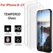 Lot For iPhone 17 16 15 14 13 12 11 X XR 8 Clear Screen Protector Tempered Glass