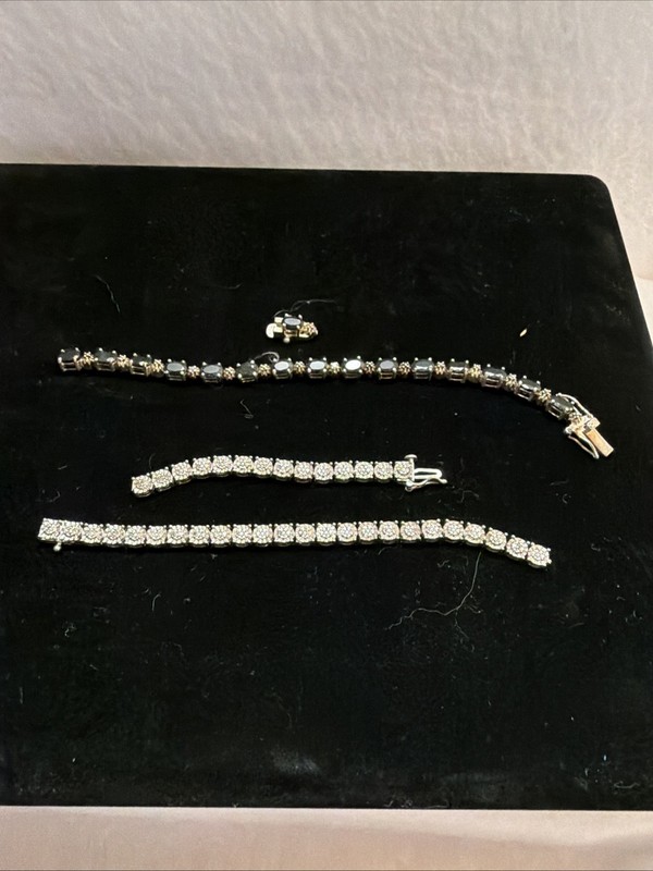Vintage Lot Of Two .925 Tennis Bracelets Damaged/Broken ￼