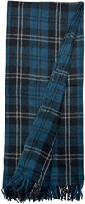 Tartan Fall Plaid Wool Blanket - Scottish Winter Throw Ramsay Blue