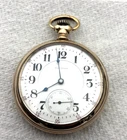 WALTHAM POCKET WATCH, 18S, 21J, RR GRADE, CRESCENT ST, VTG 1901 GF, SERVICED