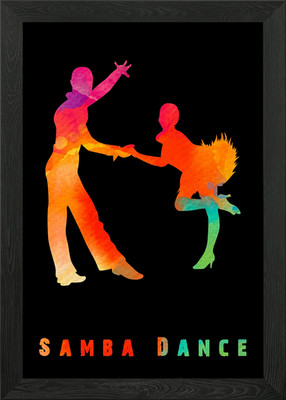 Samba Dance Colorful Framed Wall Art Poster Canvas Print Picture