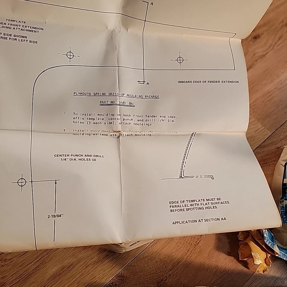 Guardabarros derecho Mopar 2998832 borde delantero moldura 1969 Plymouth Sport Fury I II III Foto 4 de 4