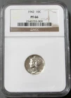 1942 SILVER UNITED STATES PROOF MERCURY DIME 10C COIN NGC PROOF 66