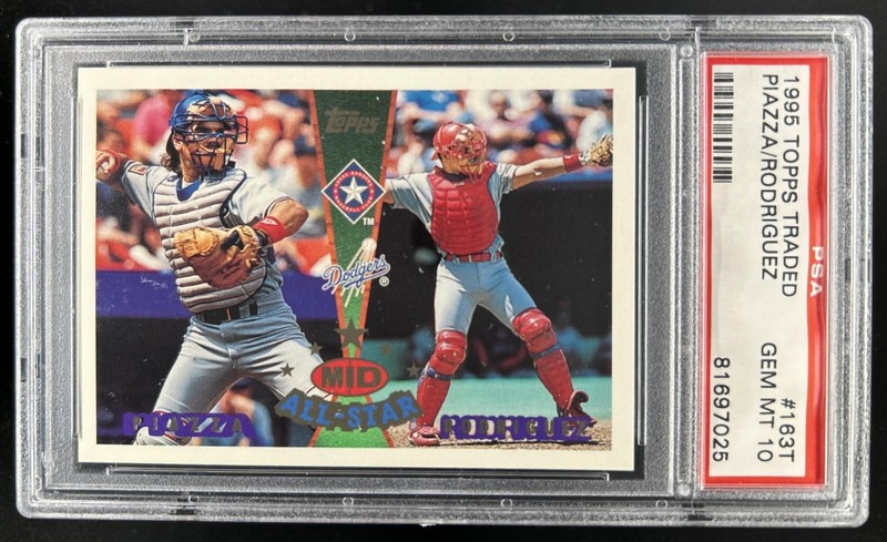 1995 Topps Traded & Rookies Mike Piazza Ivan Rodriguez MID #163 PSA 10