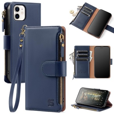 with iPhone 11 6.1'' Wallet Case with ,Men RFID Blocking PU Leather Flip Cover...