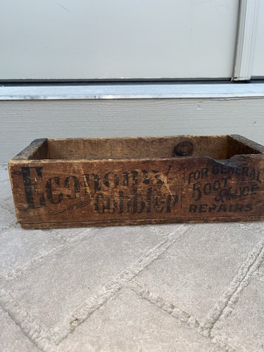 VINTAGE ECONOMY COBBLER ADVERTISING WOOD BOX W/ Tools - Picture 17 of 20
