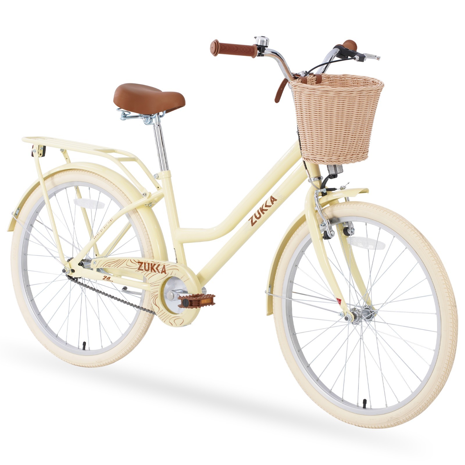 ZUKKA 24 - inch Girls' Bicycle with Sturdy Steel Frame - Yel