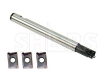 Shars 3/4" 3 Flute 90 Degree Indexable End Mill 3pc APKT Insert P