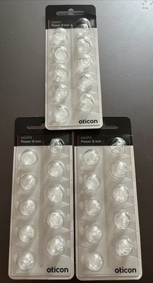 Brand New 3 Packs Oticon miniFit ( Power 8mm Dome ) 20 Domes / USA Shipper Fast