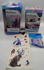 Bundle Of 4 Includes Bedding Disney Frozen II Blanket 62" x 90" Elsa Anna