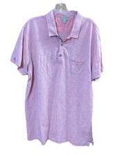 Burberry Brit Polo Shirt Mens Sz XXL Pink heathered 100 Cotton Short Sleeve