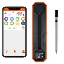 Wireless Meat Thermometer Digital Cooking Thermometer with Wireless Probe ...