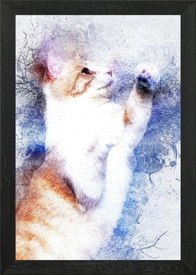Katze 10 gerahmtes Wandbild Poster Leinwanddruck Bild