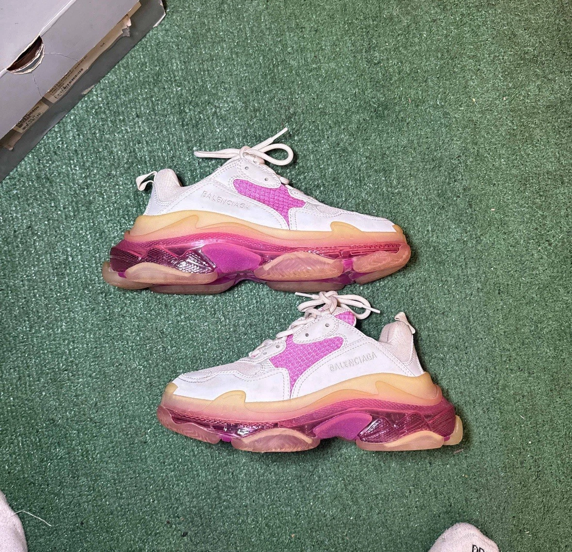 Balenciaga Triple S Clear Sole Trainer White Pink W for sale | eBay