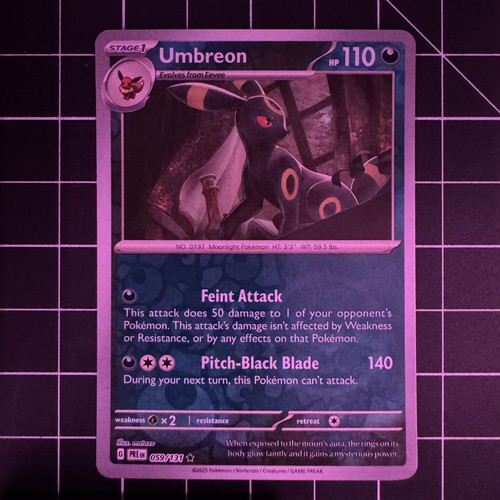 Umbreon 059/131 Prismatic Evolutions R Reverse Holo NM Pokémon — English