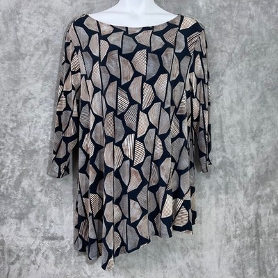 Chico s Travelers 4/ US 20-22 Slinky asymmetrical geometrical Blouse top