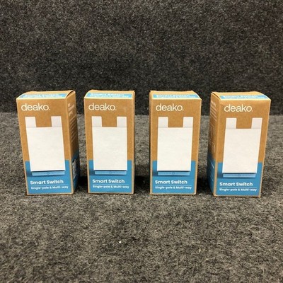 DEAKO Smart Light Switch Gen2 Single-Pole & Multi-Way, White, Lot of 4