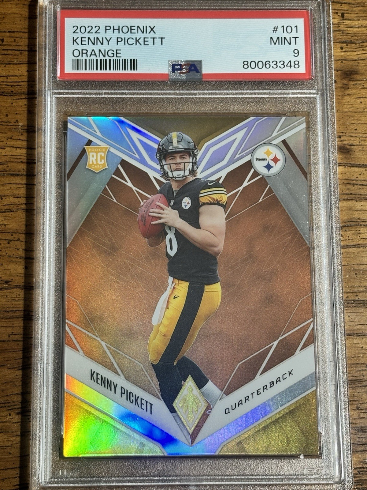 2022 Panini Phoenix Kenny Pickett #101 Orange /99 Rookie PSA 9 Mint RC Browns