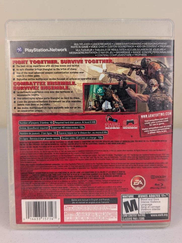 Army of Two: The 40th Day (PlayStation 3 PS3)➡️CIB Complete - Tested & Working - Image 2 of 4
