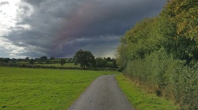 Foto 6x4 Stürmischer Himmel über Arnesby Lane Peatling Magna diese schmale Gated c2017