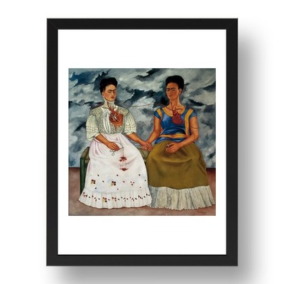 the two fridas, double self portrait by frida kahlo (1939), vintage art