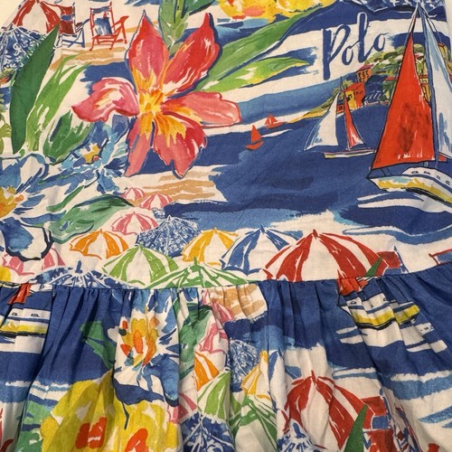 Polo Ralph Lauren Big Girls Riviera-Print Poplin Dress Boat Floral Print Sz 5 - Picture 11 of 16