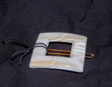 France Luxe SQUARE CUTOUT BARRETTE Tige Boule Handmade French clip fine hair