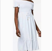 Michael Kors Off-The-Shoulder White Smocked Dress size Medium