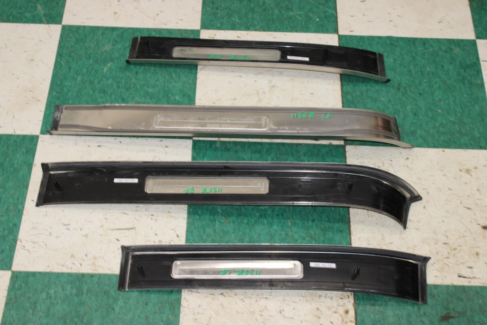 14-18 Flying Spur Alloy Front Rear LH RH Outer Door Sill Scuff Trim Panel Set 4x