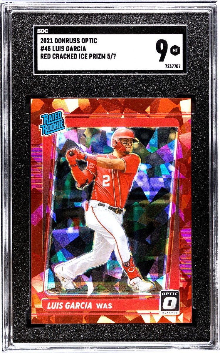 2021 Panini Donruss Optic #45 Luis Garcia RC SGC 9 Red Cracked Ice