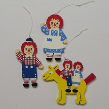 Knickerbocker 3-Piece PARTS Raggedy Ann Andy For Musical Nursery Mobile Vintage
