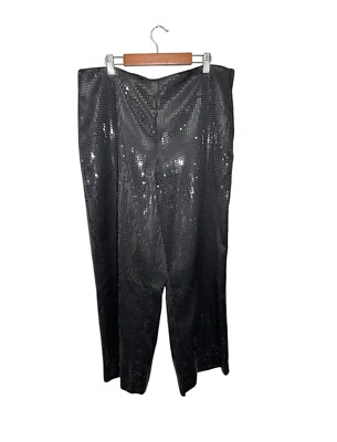 H&M Sequin Metallic Culotte Wide Leg Cropped Pants Women's