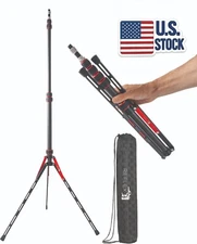 REFLEX Carbon Fibre Light Stand,88" 1/4" & 3/8" Adapter Portable Tripod with bag