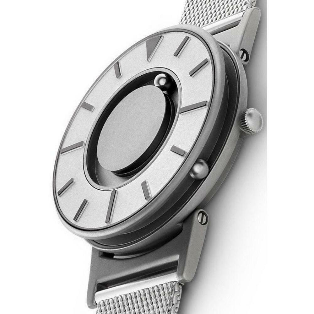 eOne Timepiece The Bradley Compass Iris Silver Watch Mesh Band 