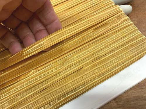 vintage military tape gold 1/2" metallic trim 36.5"pc made in France - Picture 4 of 8
