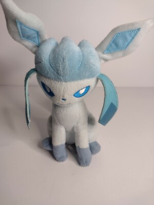 2017 Tomy Pokemon Glaceon Plush 8'' Plush Stuffed Toy Eevee Ice Evolution Anime 