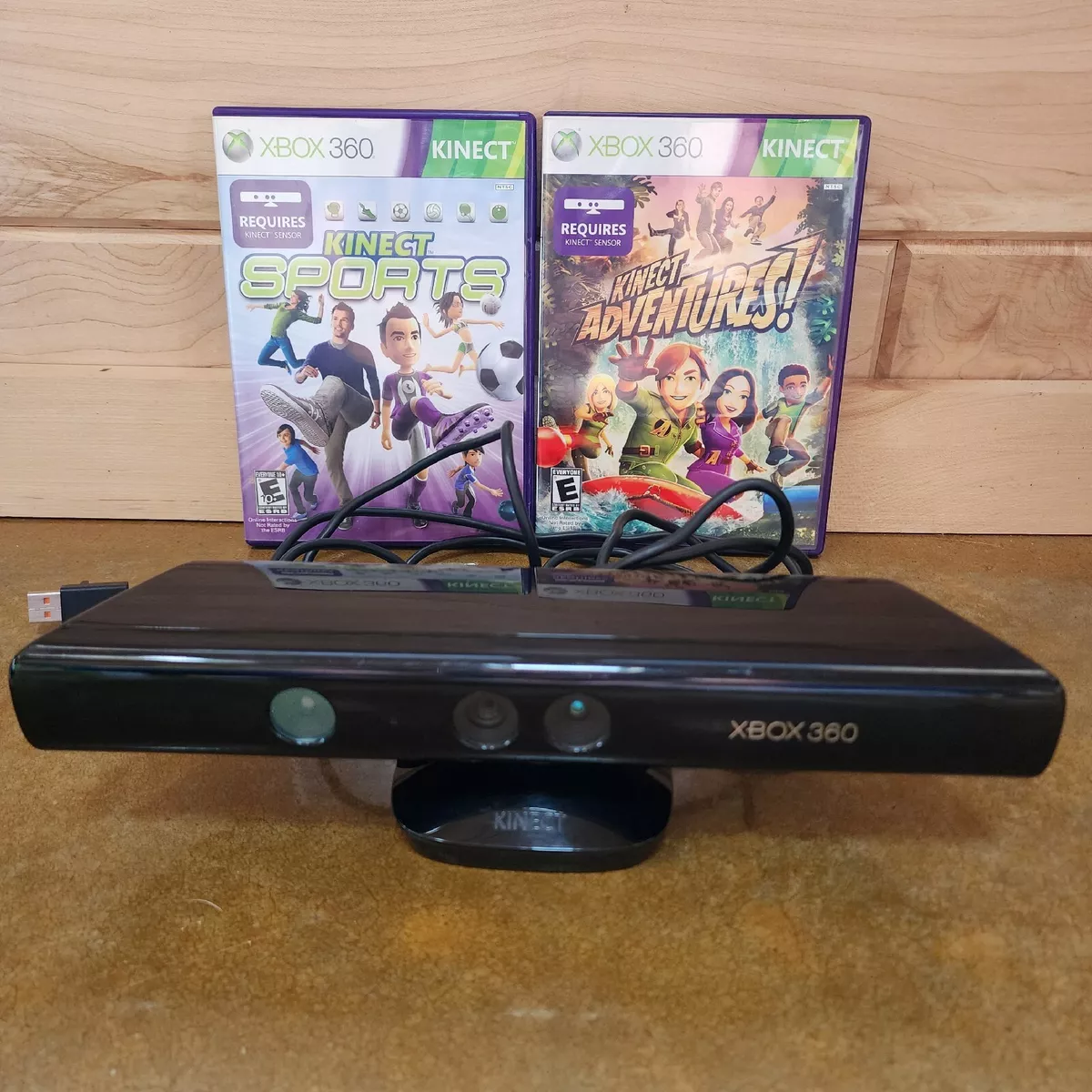 Microsoft Xbox 360 Kinect Sensor Bar With Kinect Adventures Game Tested & Works
